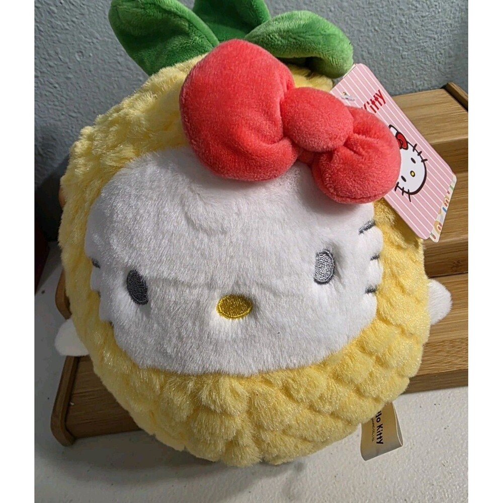 Sanrio Hello Kitty In Pinapple Costume 8"  Plush Round Stuffed Soft Toy New